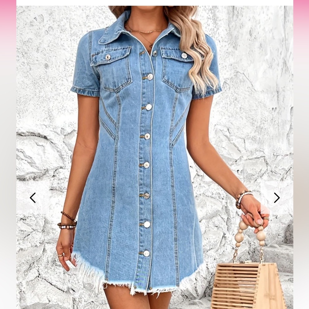 Denim Button-Up Dress